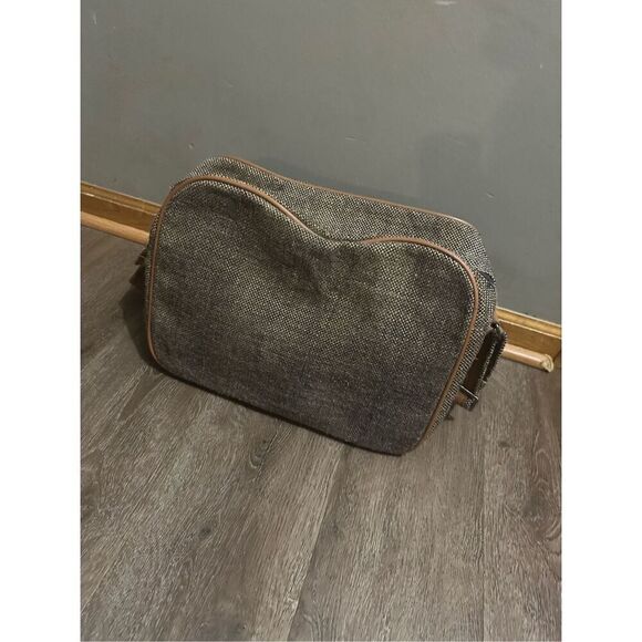 Vintage Pierre Cardin Brown Tweed Carry-On Shoulder Bag Strap Weekend Travel - Picture 3 of 15